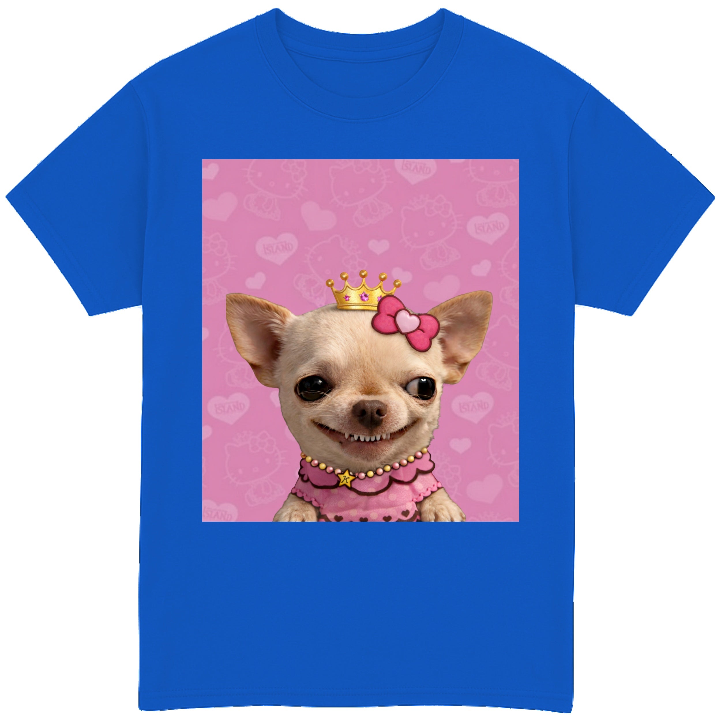 EvilDog Wearing a Gold Crown T-Shirt