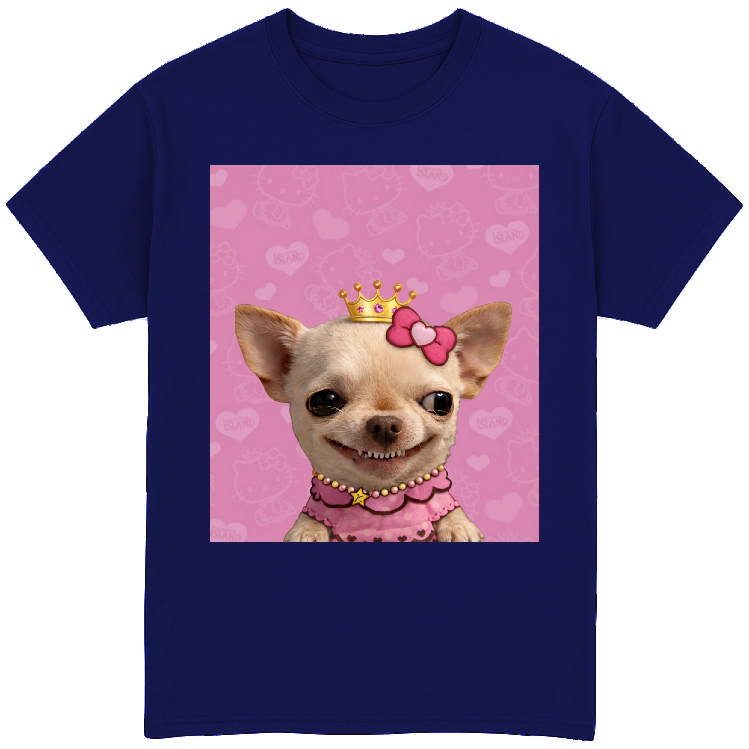 EvilDog Wearing a Gold Crown T-Shirt