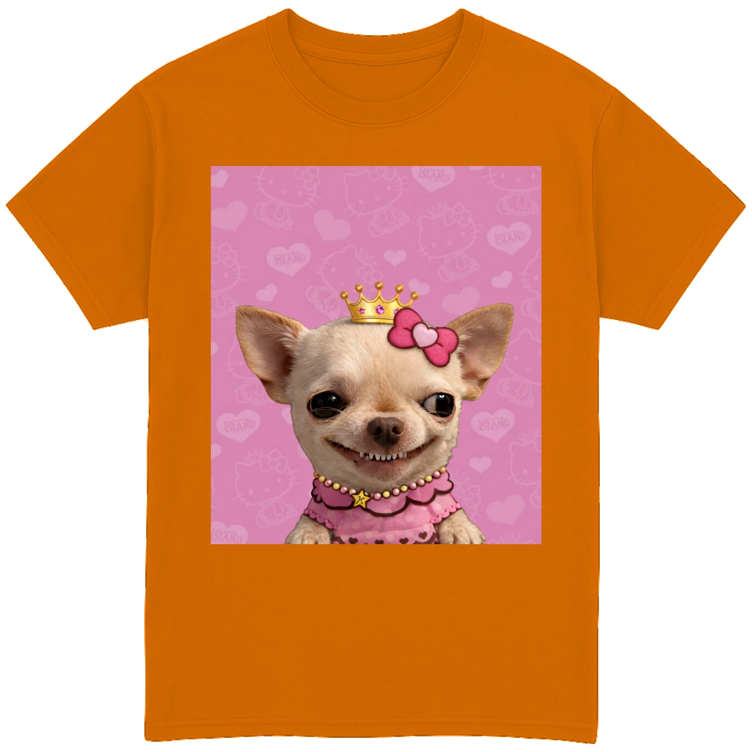EvilDog Wearing a Gold Crown T-Shirt