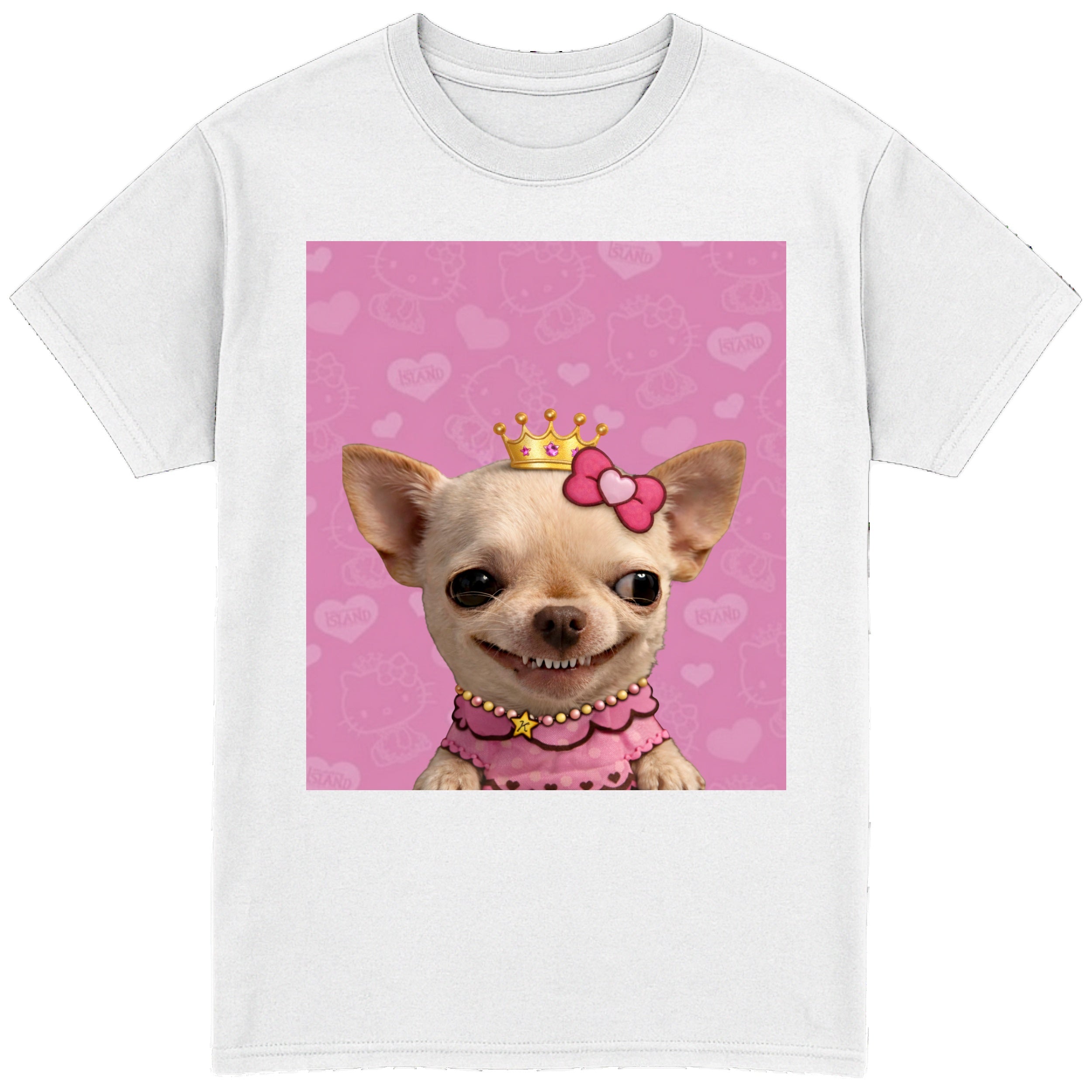 EvilDog Wearing a Gold Crown T-Shirt