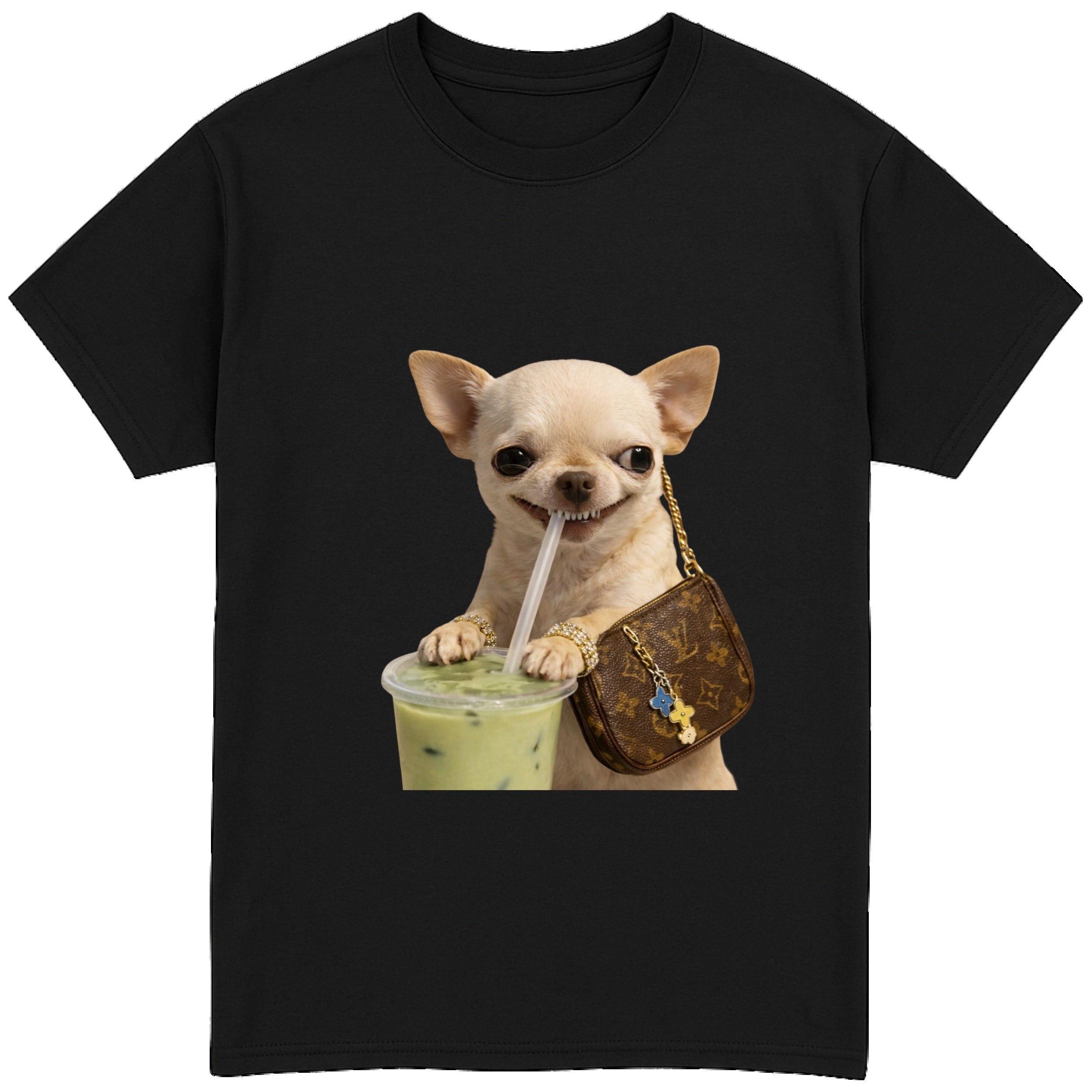 EvilDog Drinking Matcha T-Shirt